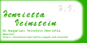 henrietta veinstein business card